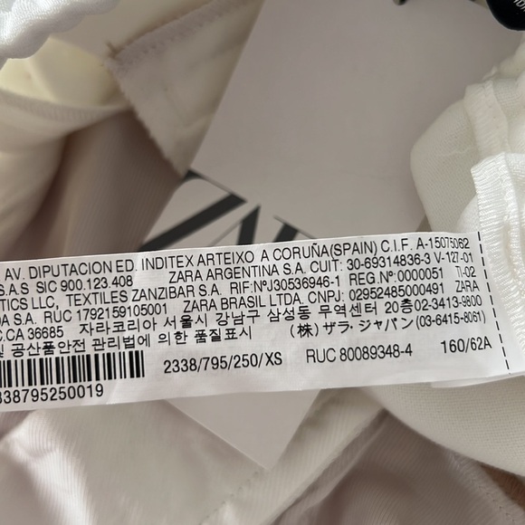 ZARA FLOWY High-Waisted WIDE LEG MENSWEAR STYLE PANTS WHITE 2338/795 NWT Size XS - Picture 13 of 14